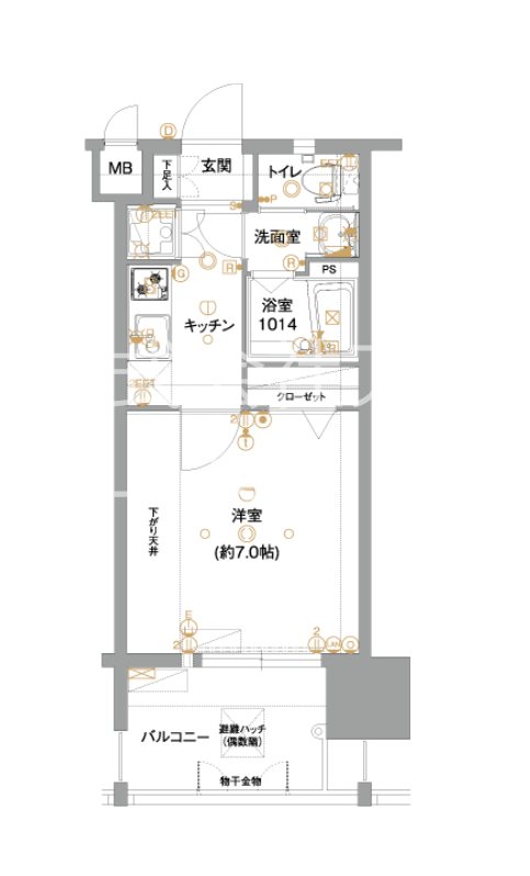 サヴォイ箱崎邸園 709号室 間取り