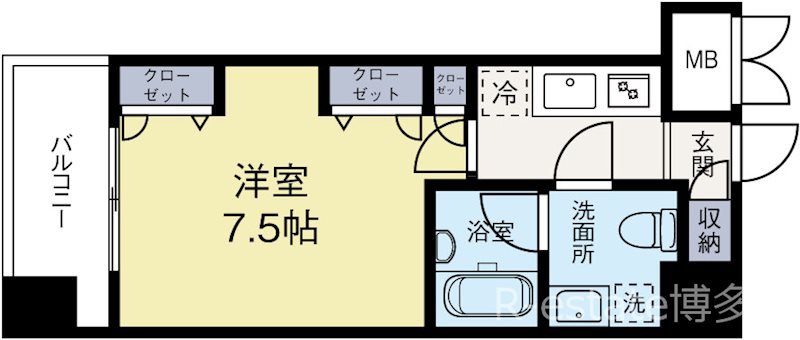 アイセレブ博多駅前 1302号室 間取り