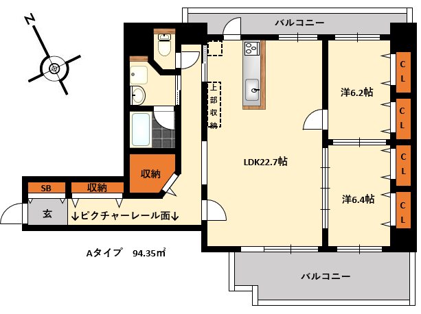 フォンターナガーデン博多駅前 間取り図
