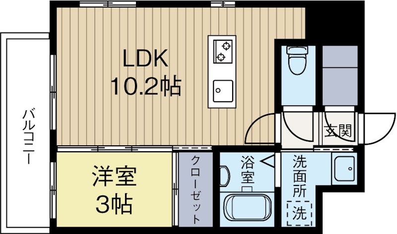 リアンシエルブルーJR香椎 1006号室 間取り