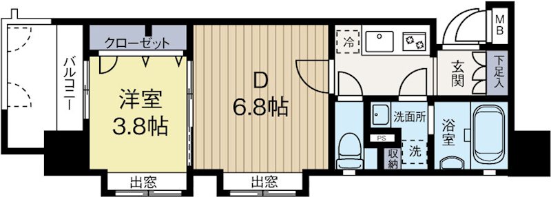アクタス博多Vタワー 915号室 間取り
