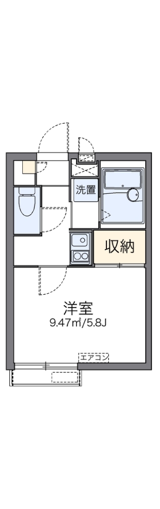 レオパレスマインドⅡ 201号室 間取り