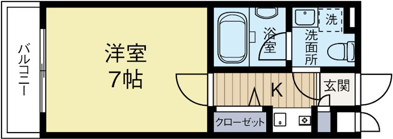 クラージュ吉塚 405号室 間取り