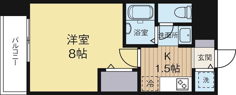 アンピール唐人町 1302号室 間取り