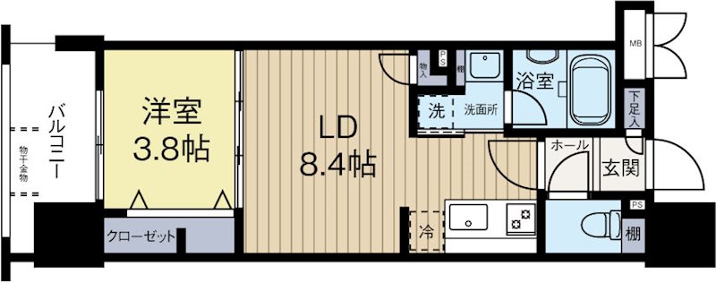 アクタス博多アネックス 302号室 間取り