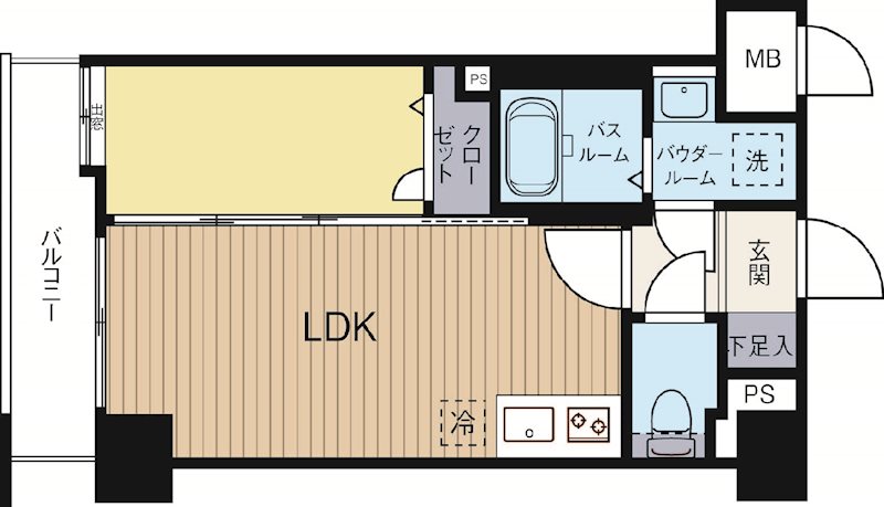 アクアシティ日赤通 303号室 間取り
