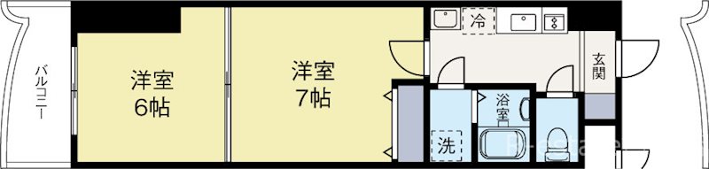 ロイヤル渡辺通154 1005号室 間取り