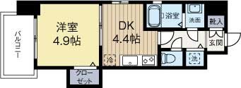 ローズモントフレア博多 502号室 間取り