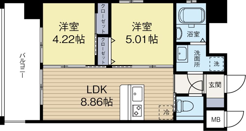 ラファセルフィーナ天神 404号室 間取り