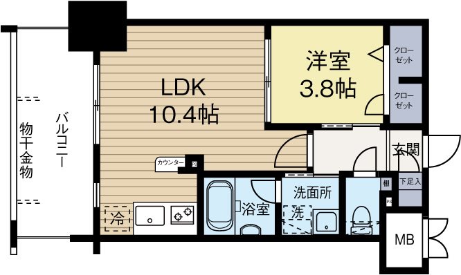 アトラスアルファーノ箱崎 1306号室 間取り