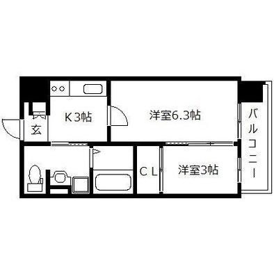 アメニティ香椎宮前 901号室 間取り