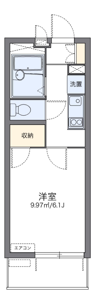 レオパレス西中洲 402号室 間取り