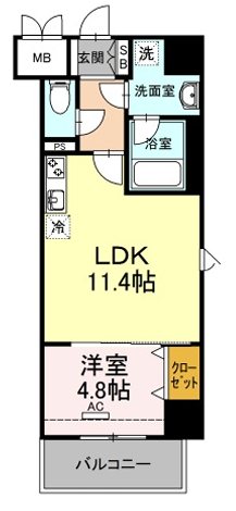 D-room gracious平尾 603号室 間取り