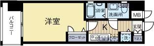 ピュアドームパルトーネ博多 403号室 間取り