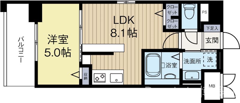 エルグランド東比恵 501号室 間取り