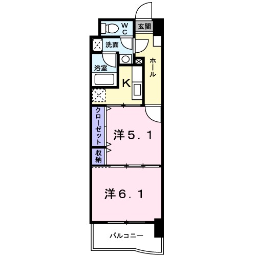 ネオ筥松 403号室 間取り