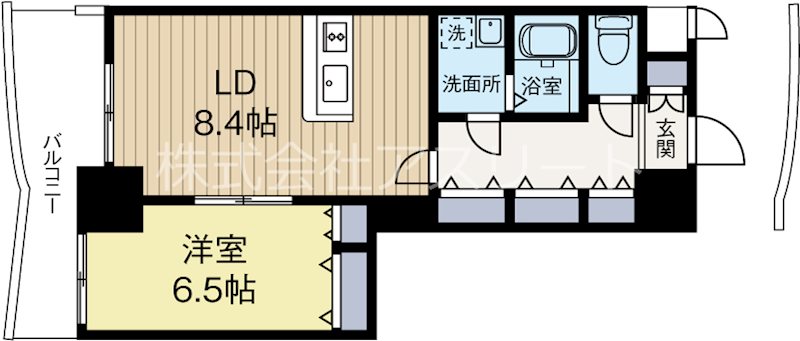 ロイヤルコンフォート渡辺通252 1901号室 間取り