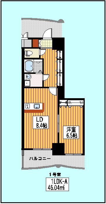 ロイヤルコンフォート渡辺通252 1601号室 間取り