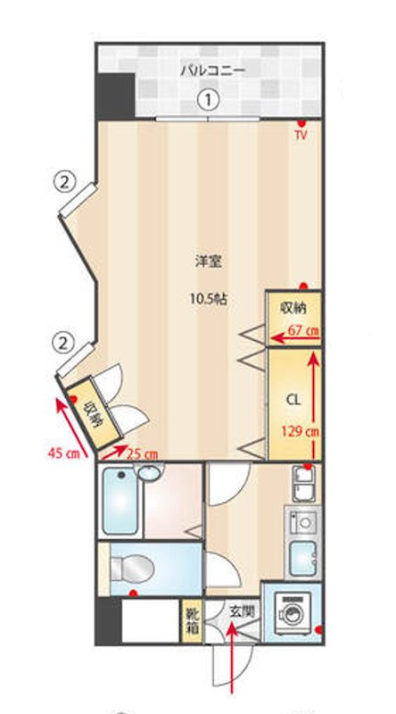 ラポート博多 409号室 間取り