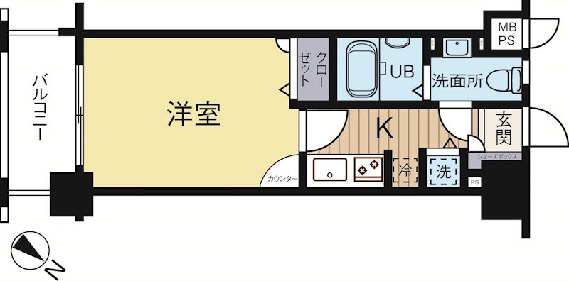 エンクレスト天神3 308号室 間取り