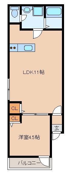 リテラ県庁西 102号室 間取り