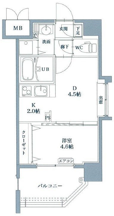 リアンシエルブルー薬院 401号室 間取り