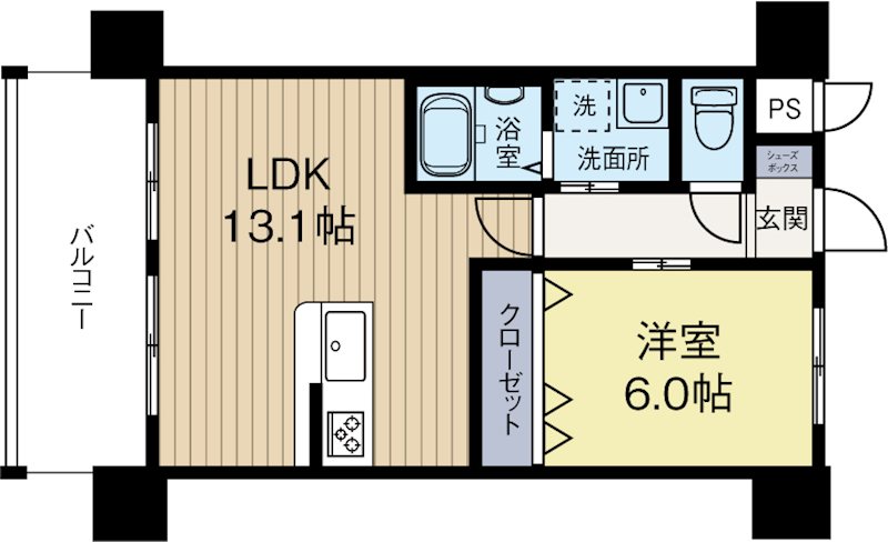 ニューガイアリルーム九大病院前 803号室 間取り