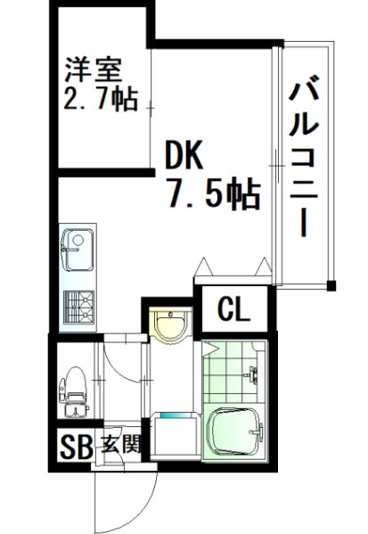 ウィルメゾン箱崎1 302号室 間取り