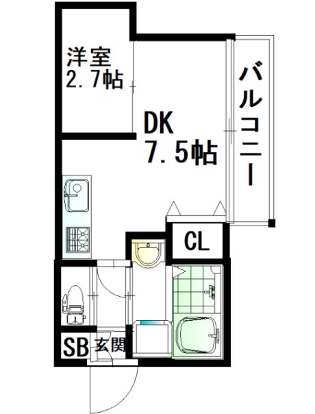 ウィルメゾン箱崎2 102号室 間取り