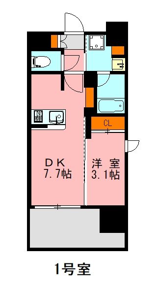 LANDIC　M3418 201号室 間取り