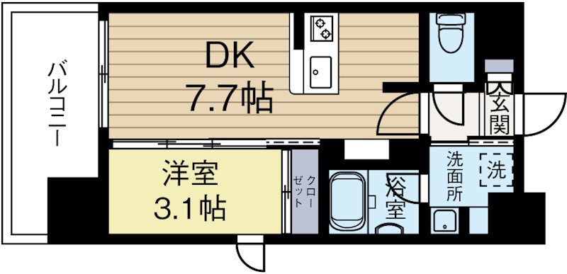 LANDIC　M3418 201号室 間取り