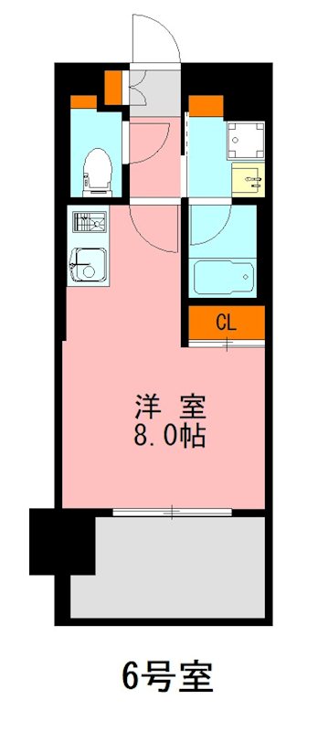 LANDIC　M3418 206号室 間取り