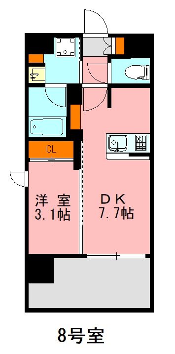 LANDIC　M3418 208号室 間取り
