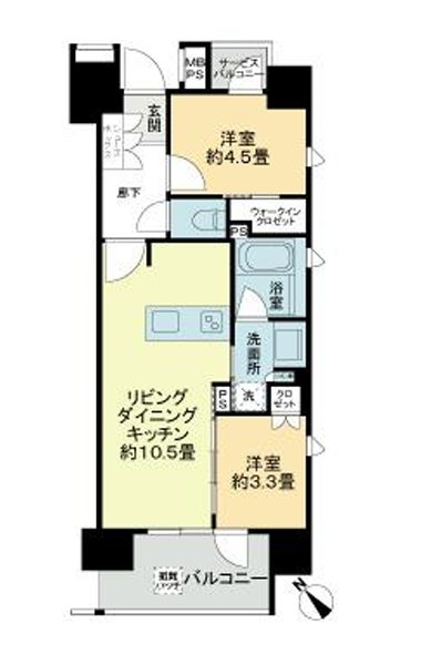 クリオラベルヴィ呉服町イースト 1003号室 間取り