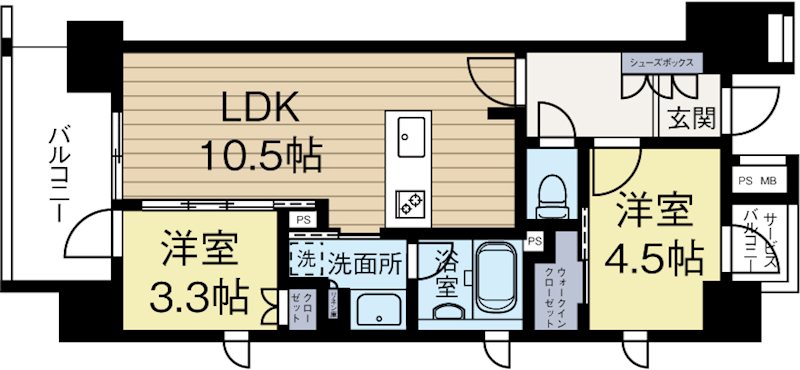 クリオラベルヴィ呉服町イースト 1003号室 間取り