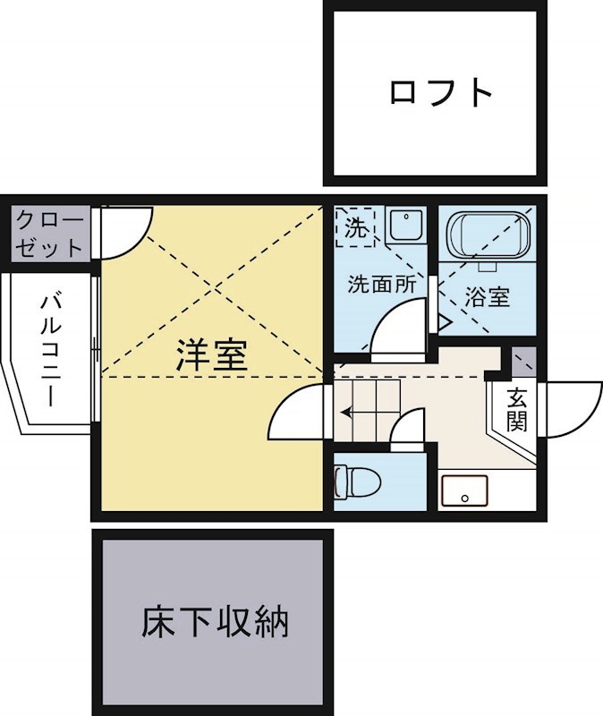 オランジュリー天神南 102号室 間取り