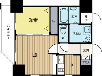 ネストピア博多駅前 704号室 間取り