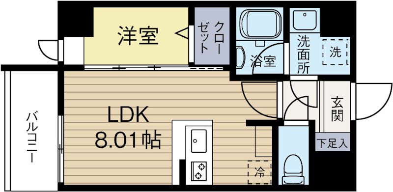 モダンパラッツォ博多PRECIOUS 203号室 間取り