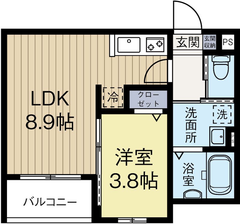 robot home 箱崎 102号室 間取り