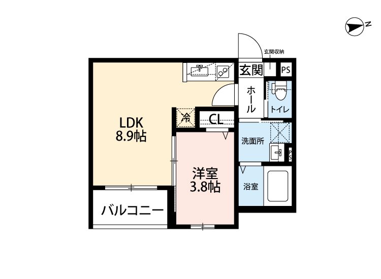 robot home 箱崎 102号室 間取り