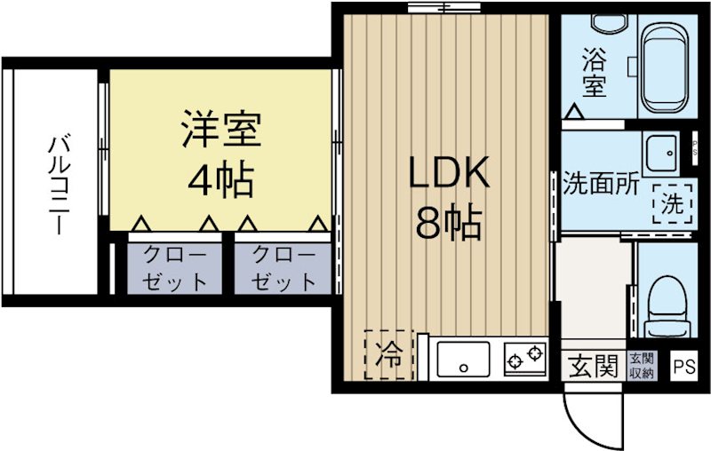 robot home 箱崎 101号室 間取り