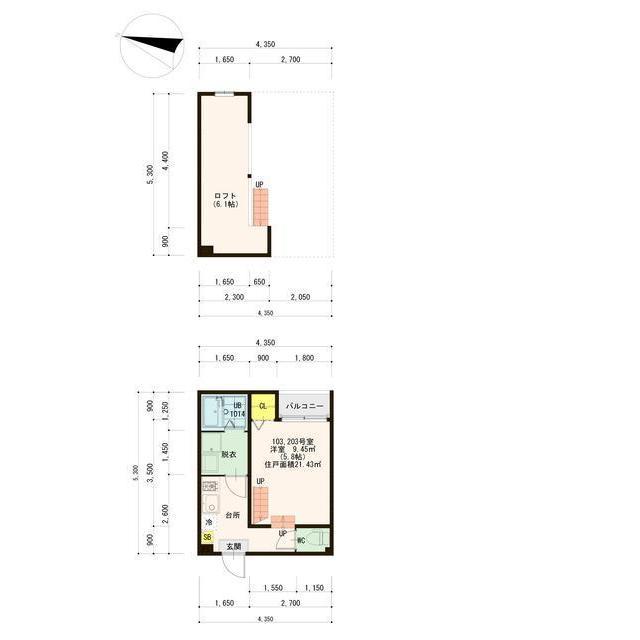 Casa Arcobaleno 103号室 間取り