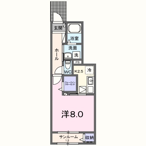 プレミ－ル 102号室 間取り