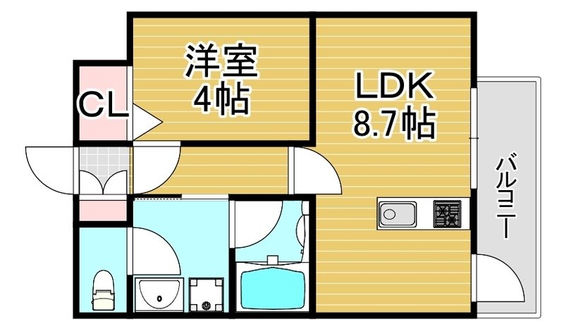 リアンシエルブルーJR香椎 203号室 間取り