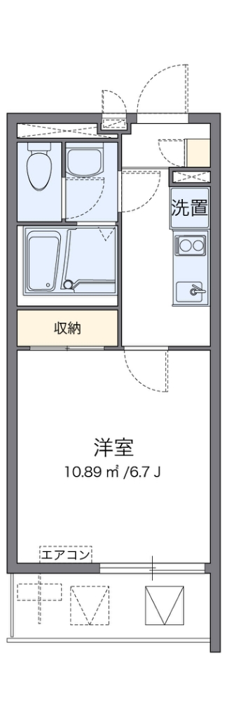 クレイノ比恵町 206号室 間取り
