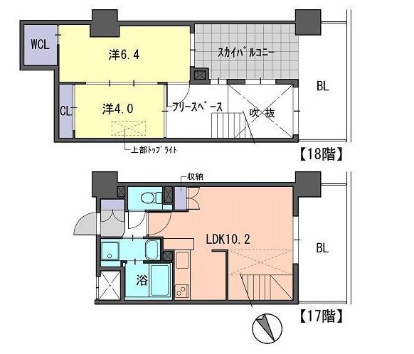 F・PARC GRANDMARK天神 1702号室 間取り