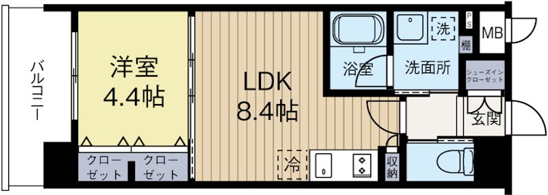 グランフォーレラグゼ箱崎 1302号室 間取り