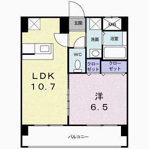 オ－レオ－ル 1006号室 間取り