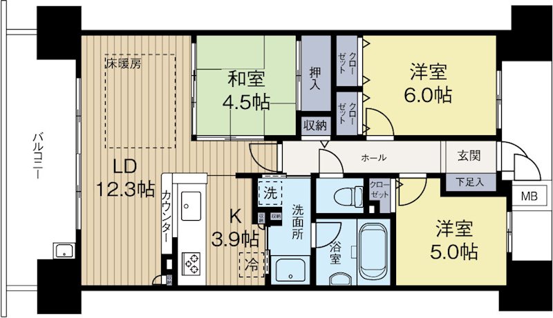 ジオイニシア博多駅前 809号室 間取り