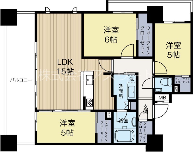 クリオ渡辺通アーバンマークス 202号室 間取り